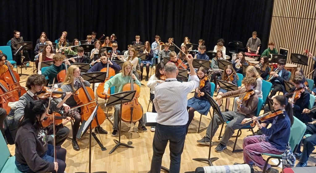 Peter Symonds Music Students with pupils from the The Westgate School and Amery Hill School